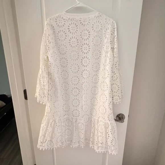 Size S Lilly Pulitzer cotton bekah dress white Elegant White Eyelet Dress - Picture 7 of 12